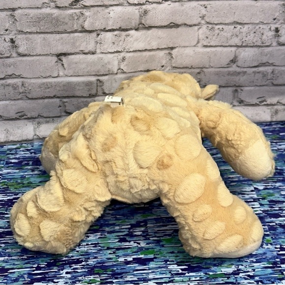 Goffa Waffle Fur Tan Teddy Bear Plush Sitting 10 in Brown Bow Stuffed Animal - Picture 8 of 13